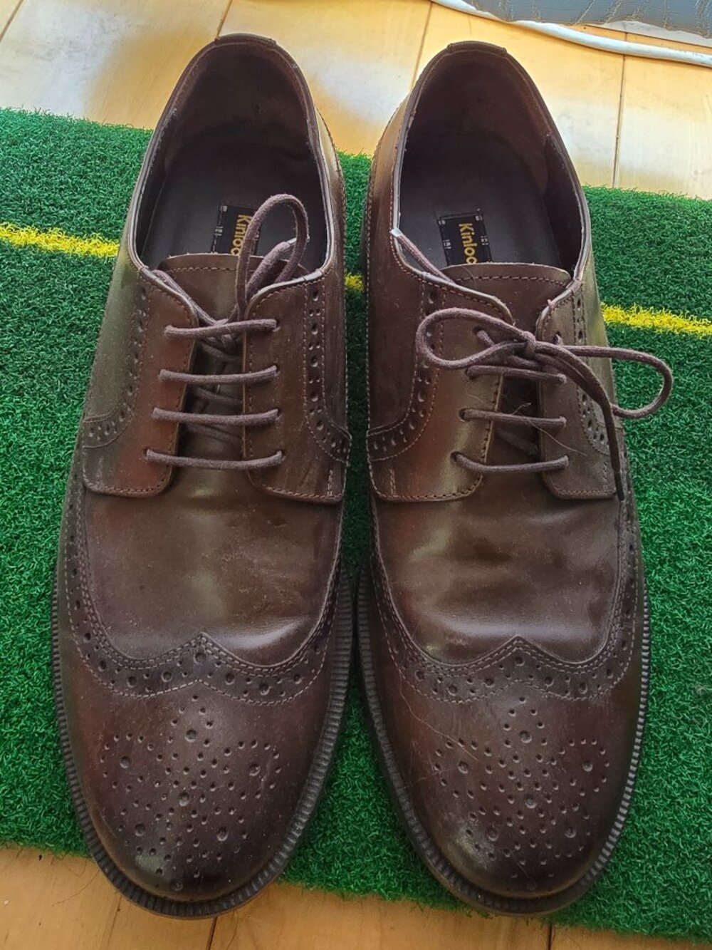 Kinloch Anderson Brown Leather Wingtip Brogue Derby Dress Shoes Men’s Sz 260